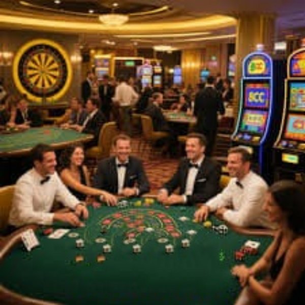 Permainan kartu baccarat dengan dealer langsung di studio vcs777